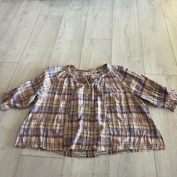 Free People Tops - Free People Women's Lucy Cotton Button-Front Swing Blouse size S